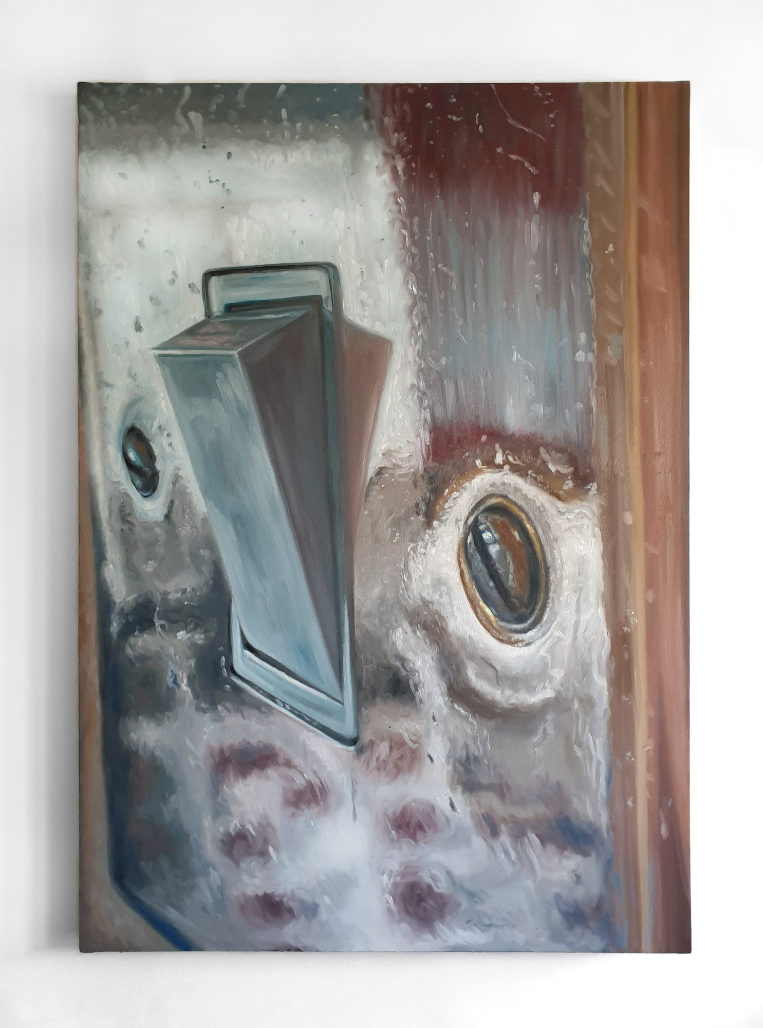 “Untitled (light switch #3)”, oil on canvas, 2020, 80cmx120cm