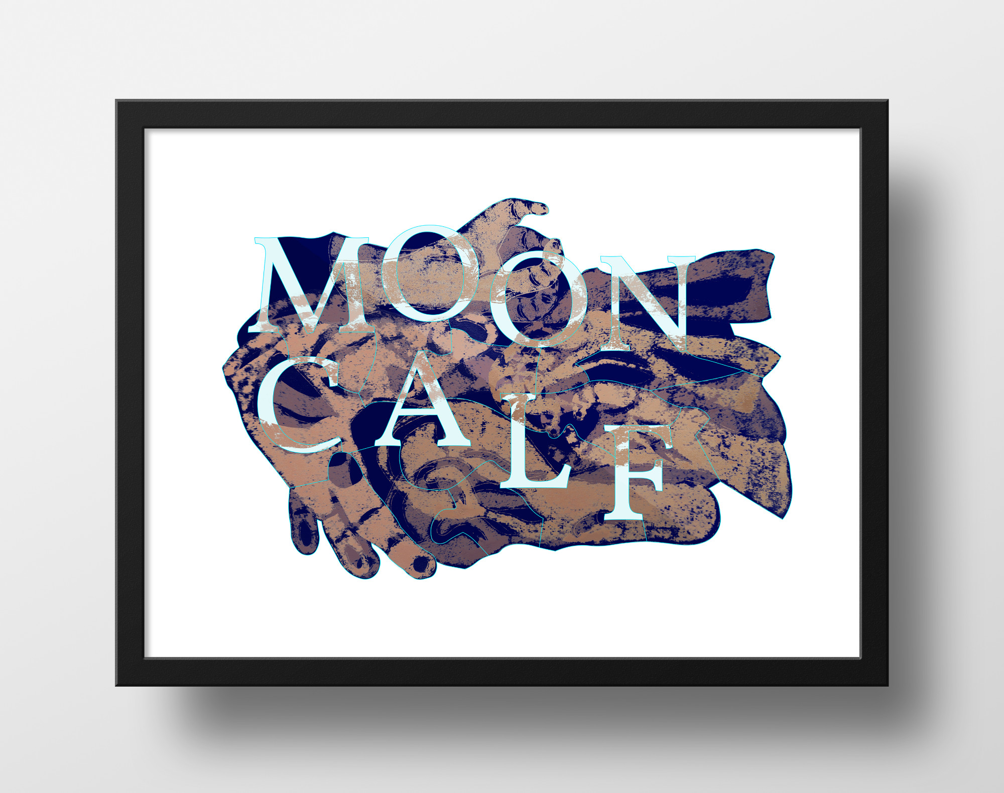 "Mooncalf" - Paper cutouts and monoprint