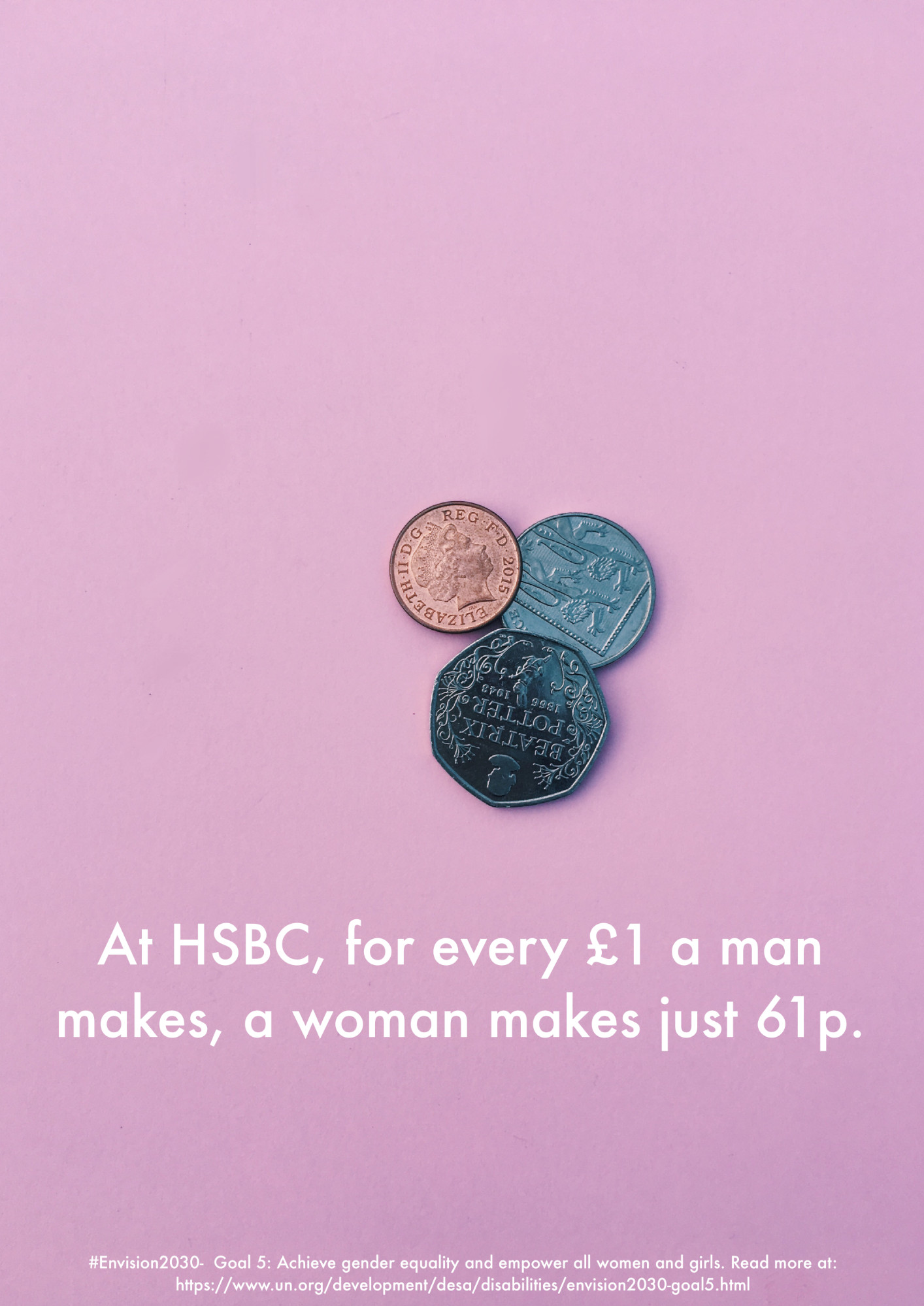 Poster based on the gender pay gap figures of 2018