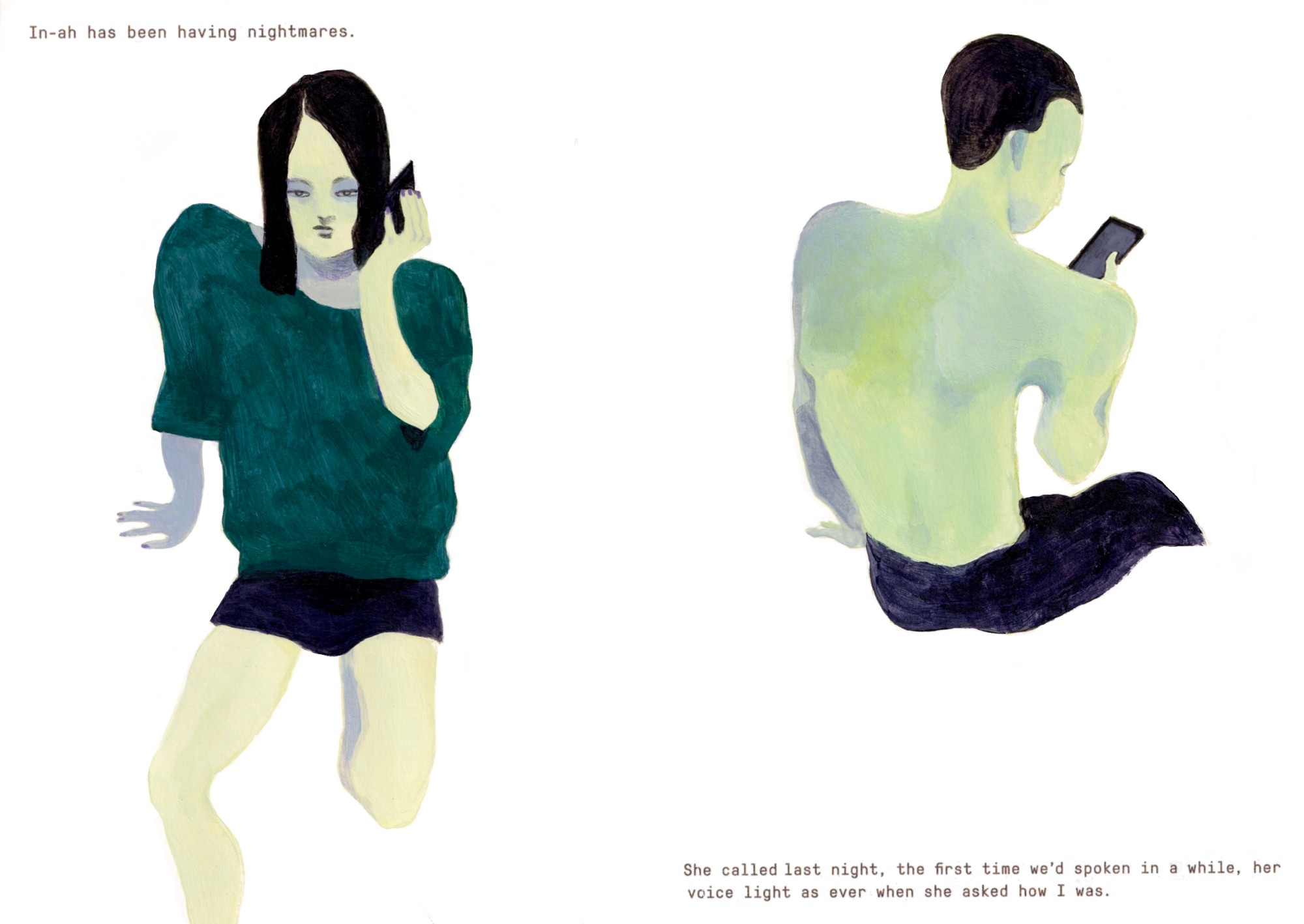 Anna McVey - Pages from a short graphic novel based on Europa by Han Kang
