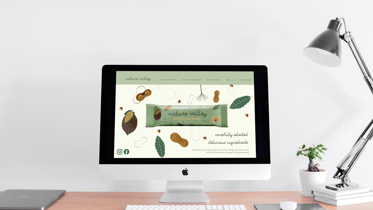 A packaging and website concept for Nature Valley’s protein bars. Hannah Daniel.