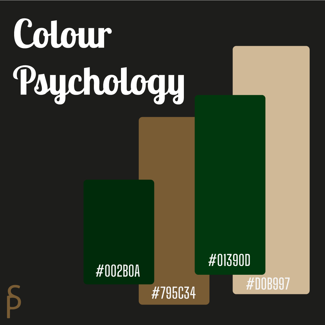 This is my colour palette and my business’ purpose is GROWTH! It’s only right that I build a palette filled with colours that have similar connotations and evoke the right emotions.