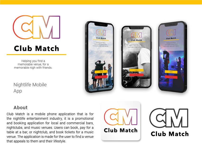 This is the first look of the open page of the Club Match application.