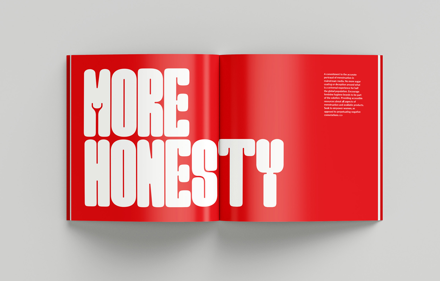Spread of the main manifesto aim, “More Honesty.”
