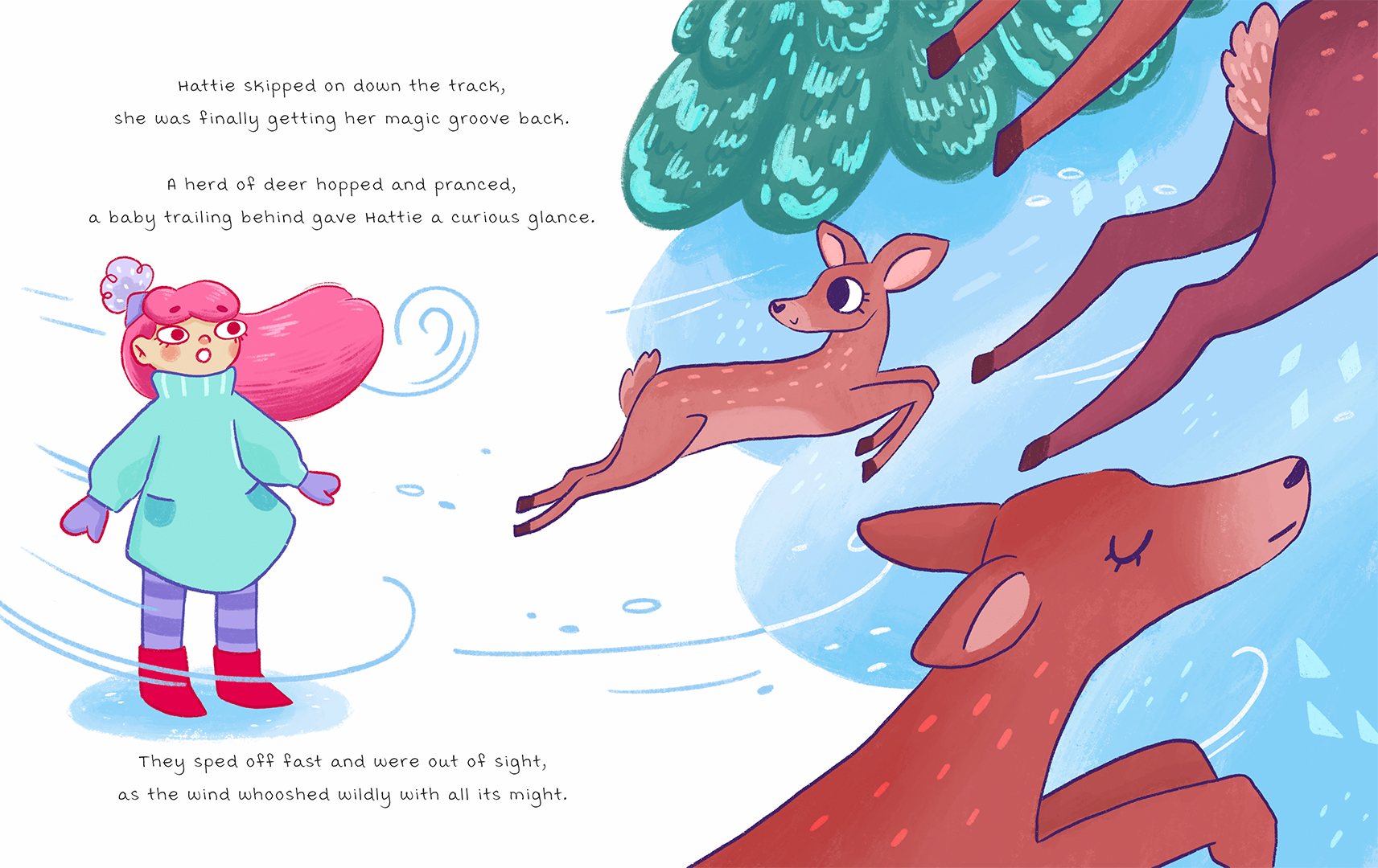 The Confidence Trick – Pages 21-22. A herd of Deer whoosh past Hattie.