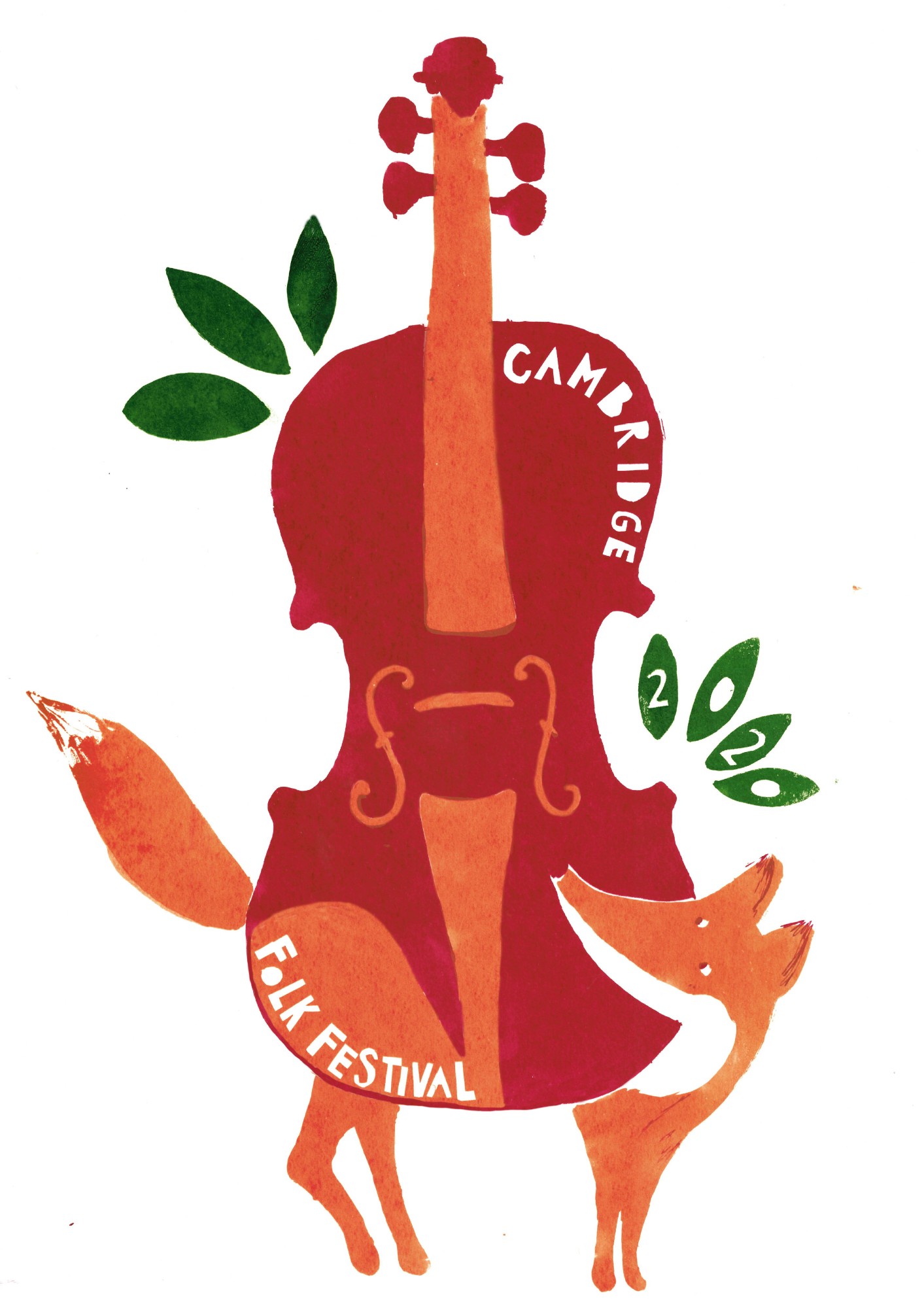 Screen print design for Cambridge Folk Festival 2020 (Shortlisted entry)