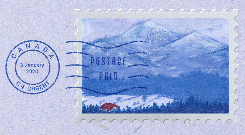 A postage stamp, designed for Bavarian Forest National Park.