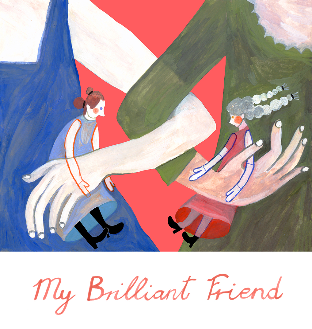 Female friendships in literature, with a focus on the Neapolitan Novels, editorial illustration
