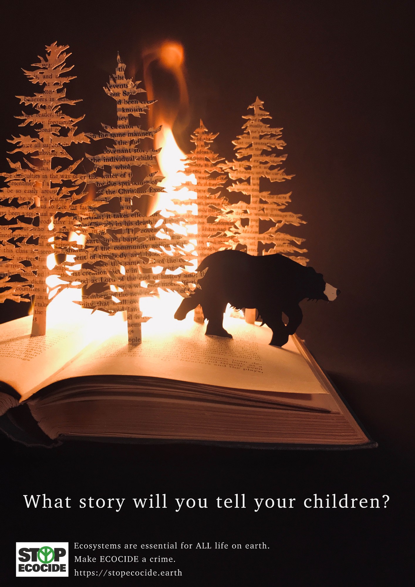 Speculative poster campaign based on promoting a new law to protect ecosystems for the next generation. Created from an adapted book which I distorted with fire to highlight the issue of wildfires at the Arctic Circle.