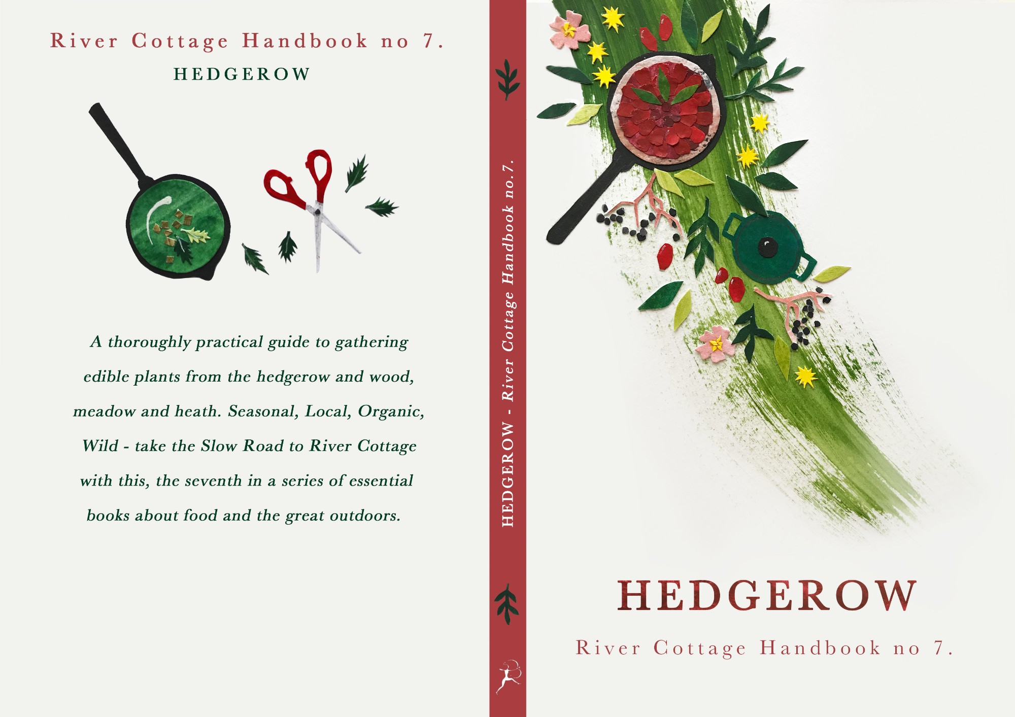 Speculative cookery book cover design, based on foraging and cooking from the hedgerows.