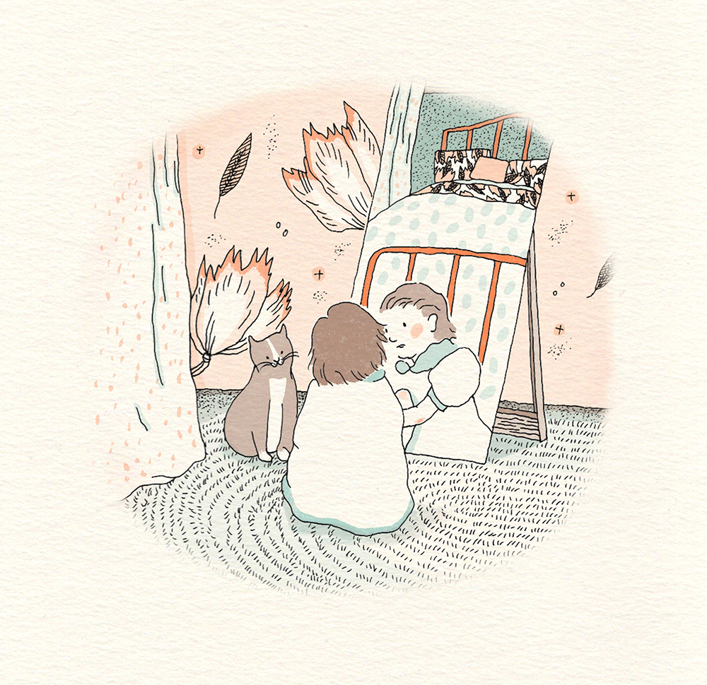 Illustration from my children’s book project “I enjoy home”.