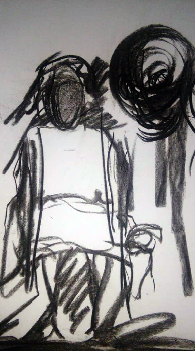 Working Drawing 2. Charcoal, 2021.