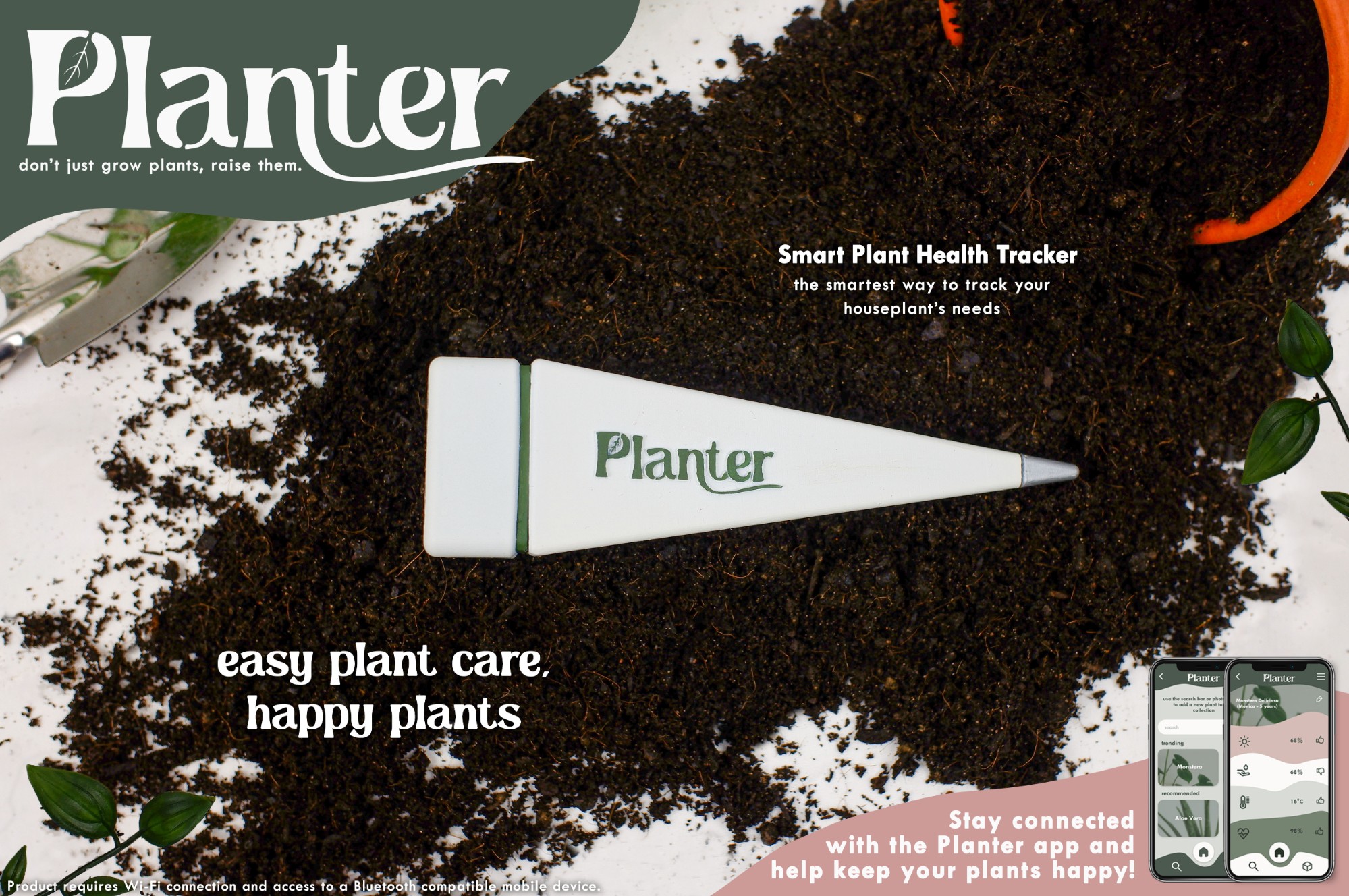 Promotional poster for hypothetical houseplant company Planter, featuring the prototype.