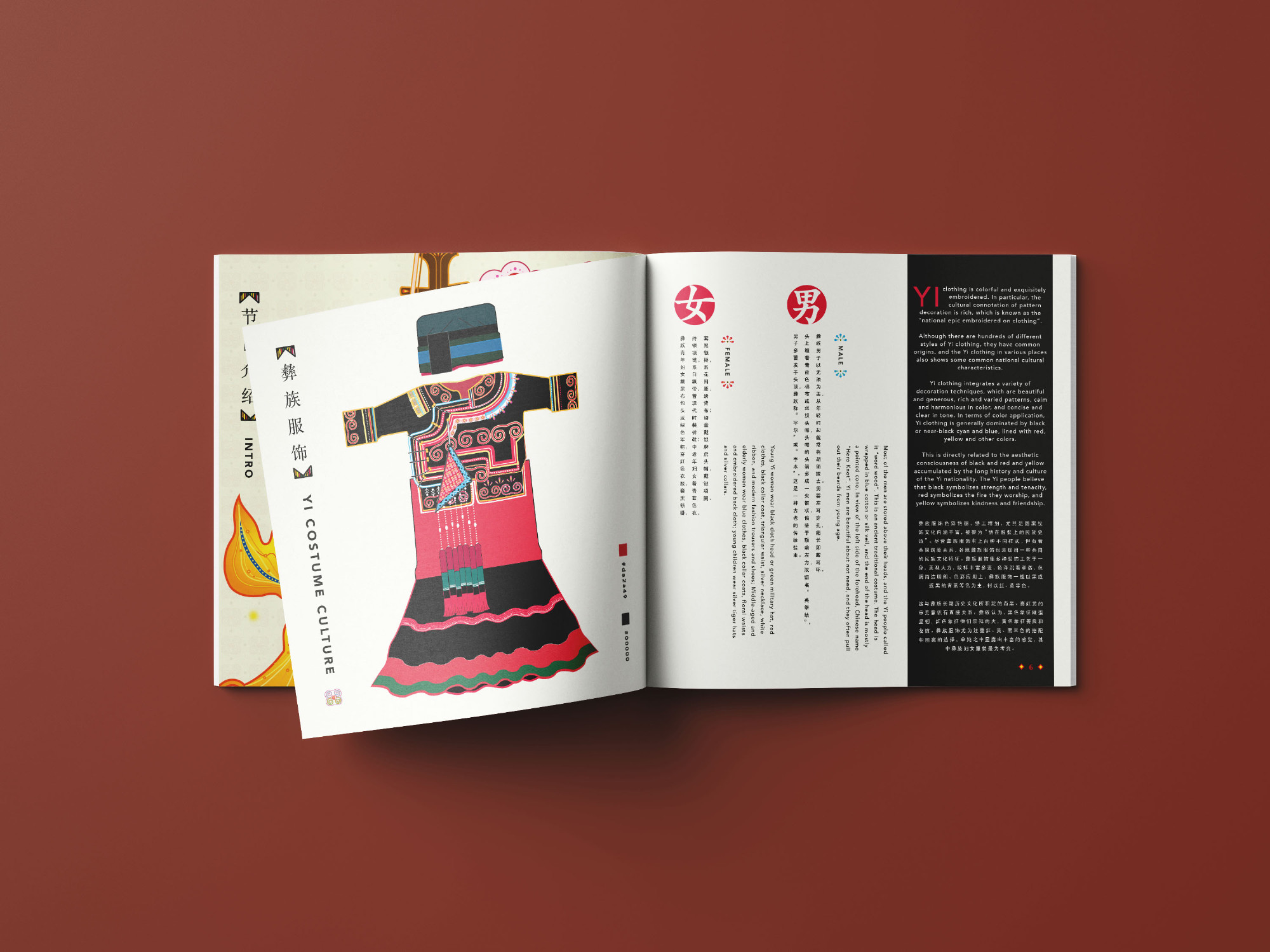 A spread of Yi Ethnic Group’s Booklet Design