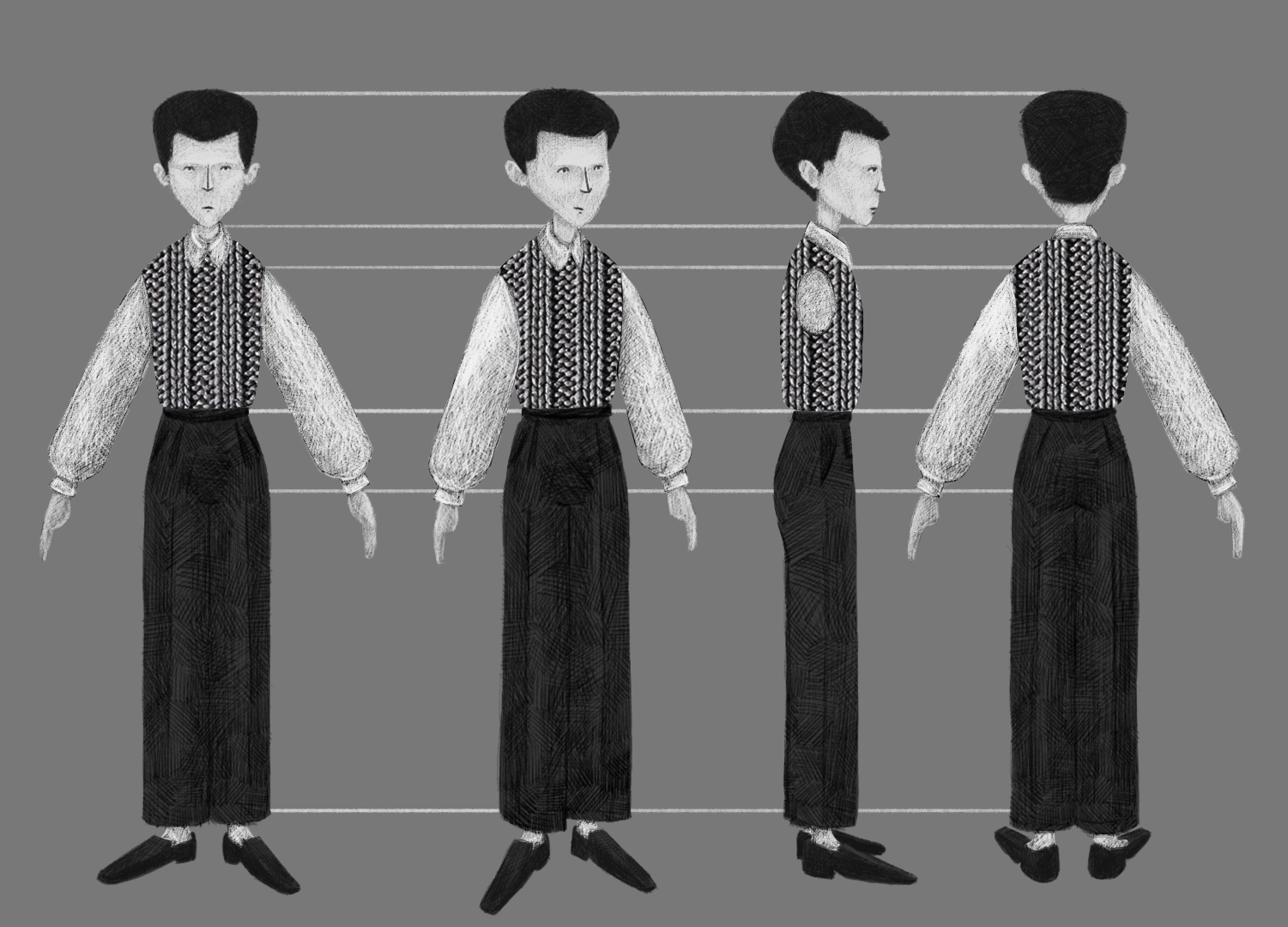 Character Turnaround for “And the Rest You Already Know”