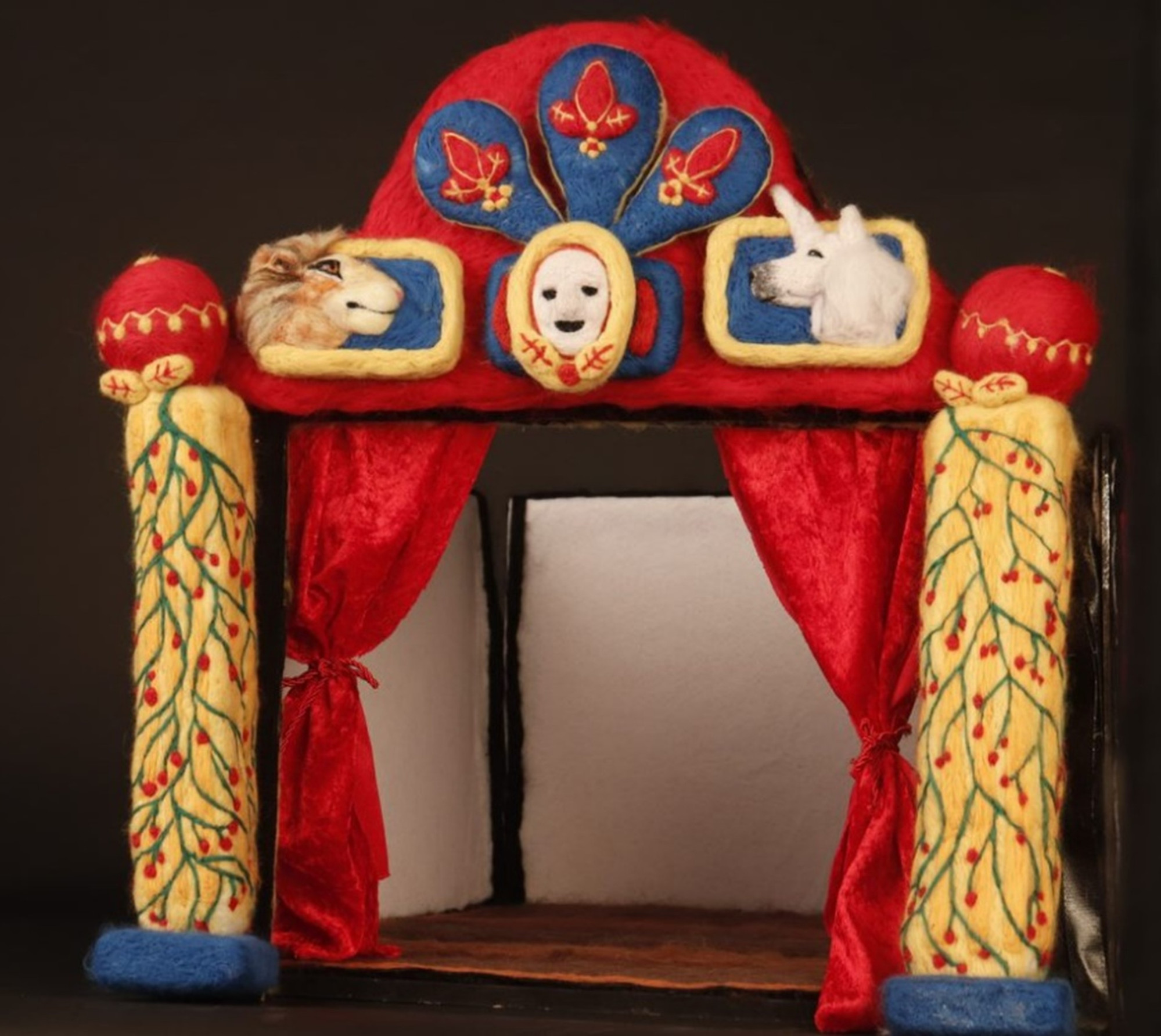 Toy Theatre Set. A Victorian inspired, needle felted toy theatre.