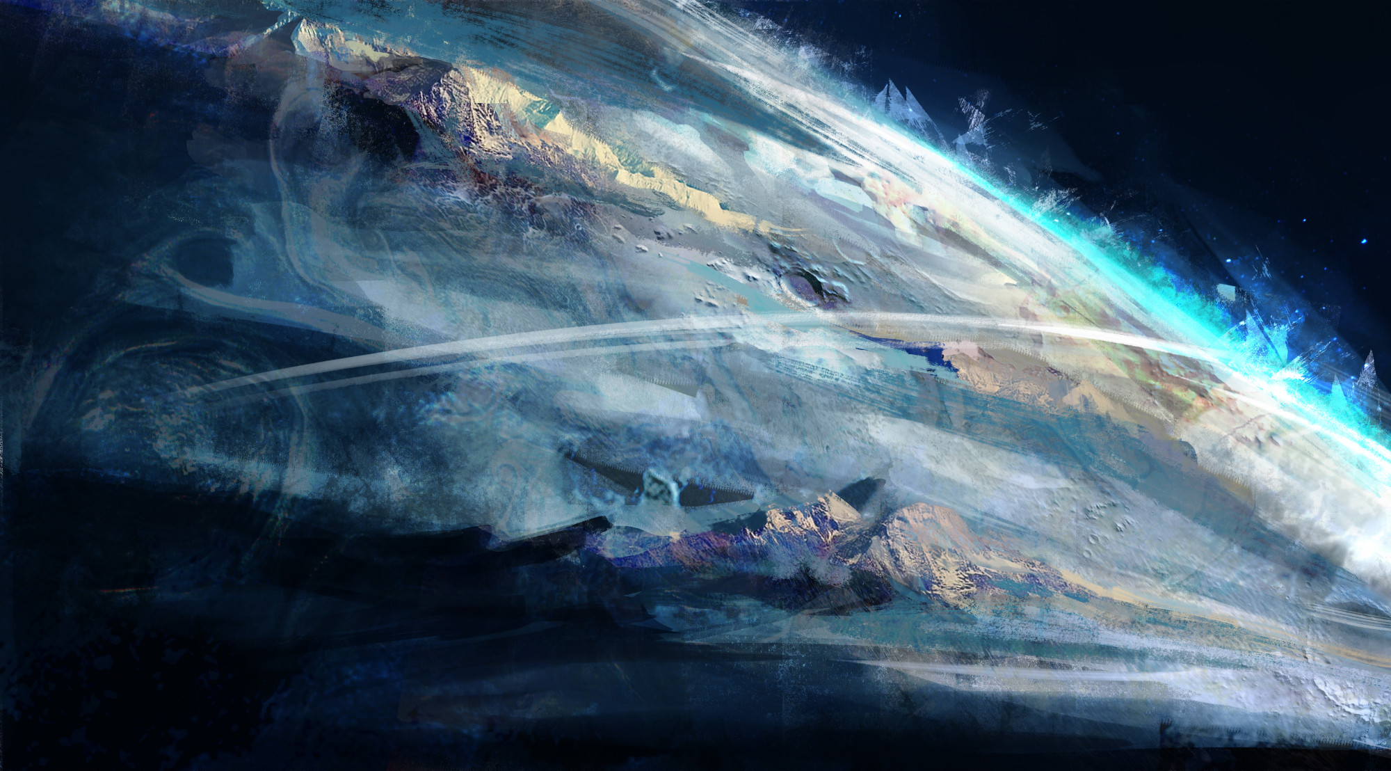Planet. A selected digital painting taken from a series exploring the ideas of life in space.