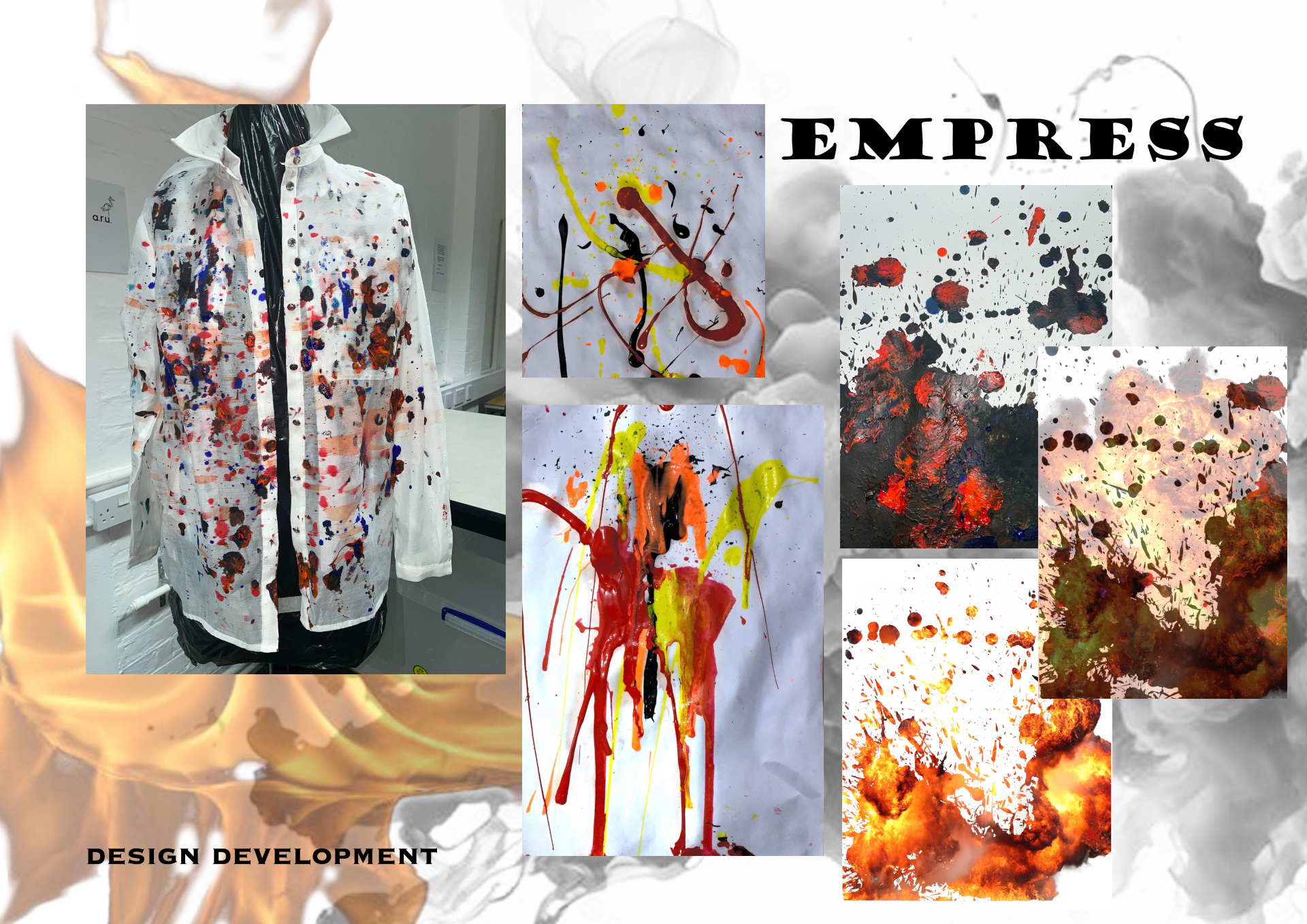 Built up explosive childhood memories, the good and the bad, exploring the feeling of abandonment. Focusing on oversized clothing to represent an outer shield to protect yourself from the world and a focus on the pixelated print to showcase distorted memories.
