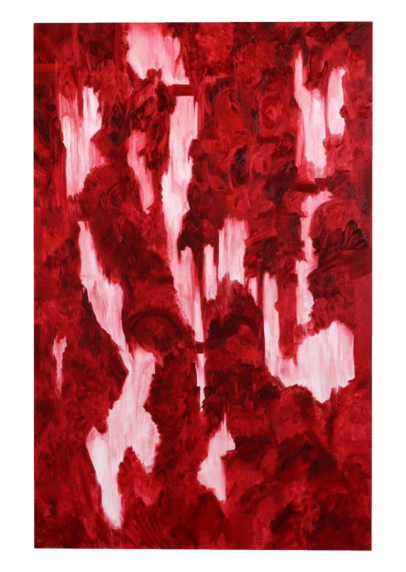 Untitled (Red) 245cm x 157cm, Oil on Canvas, 2022