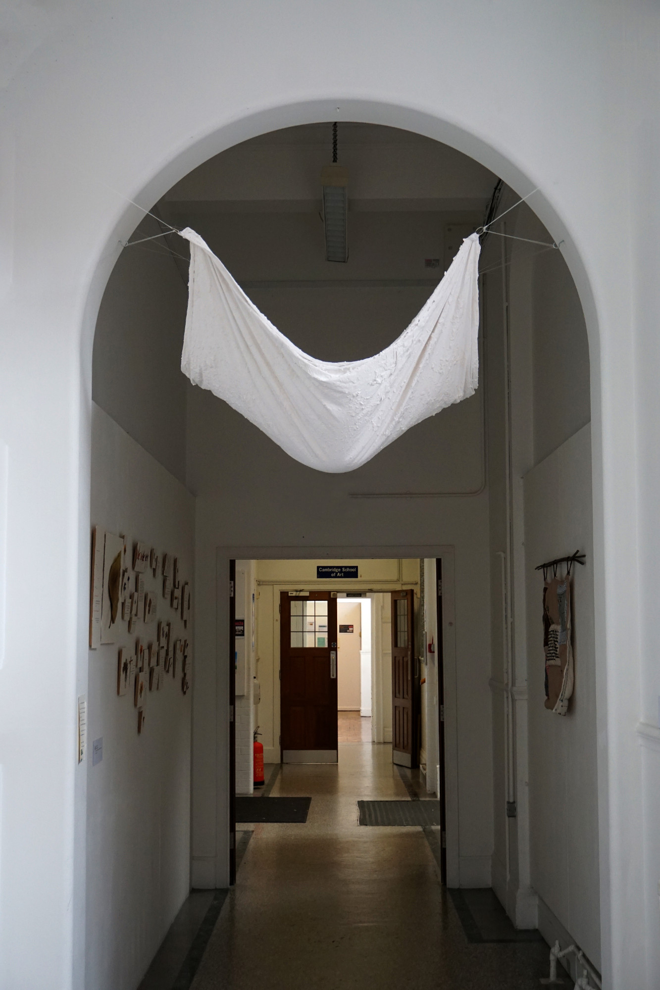CREEPING UP ON ME - Plaster, bed sheet, Freeform. 2023